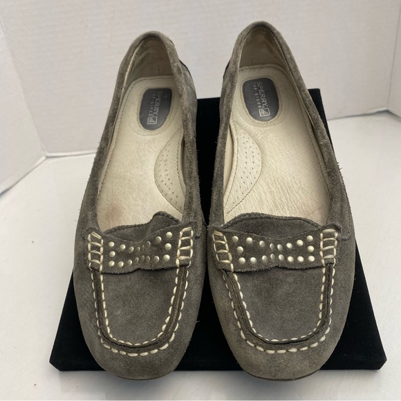 Sperry Top-Sider Suede Studded Penny Loafers Gray Women’s 8M - Picture 6 of 15